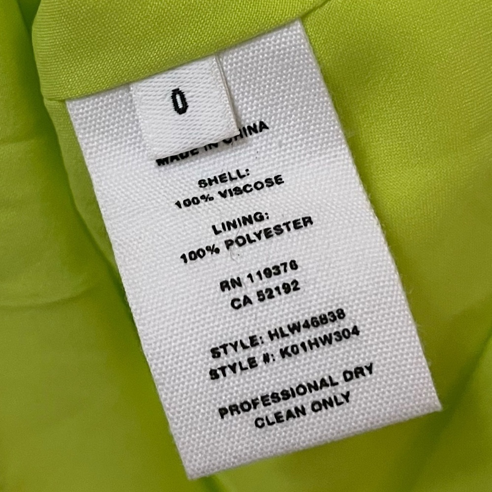 HELMUT LANG | LUXURY ASYMMETRIC WO GRUNGE/MODERN SATIN SKIRT NEON YELLOW | SIZE0 - Picture 11 of 12